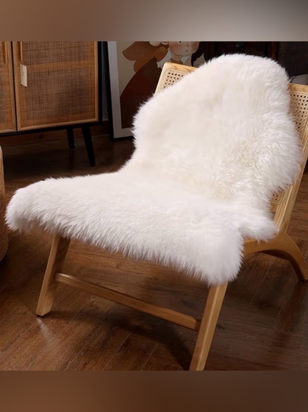 Luxury Cream Genuine Soft Australia Sheepskin Fur Accent Rug